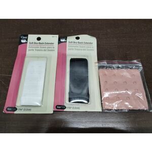 NEW Lot of 3 Bra-Back Extenders Black White Pink Various Size Dritz Truekind